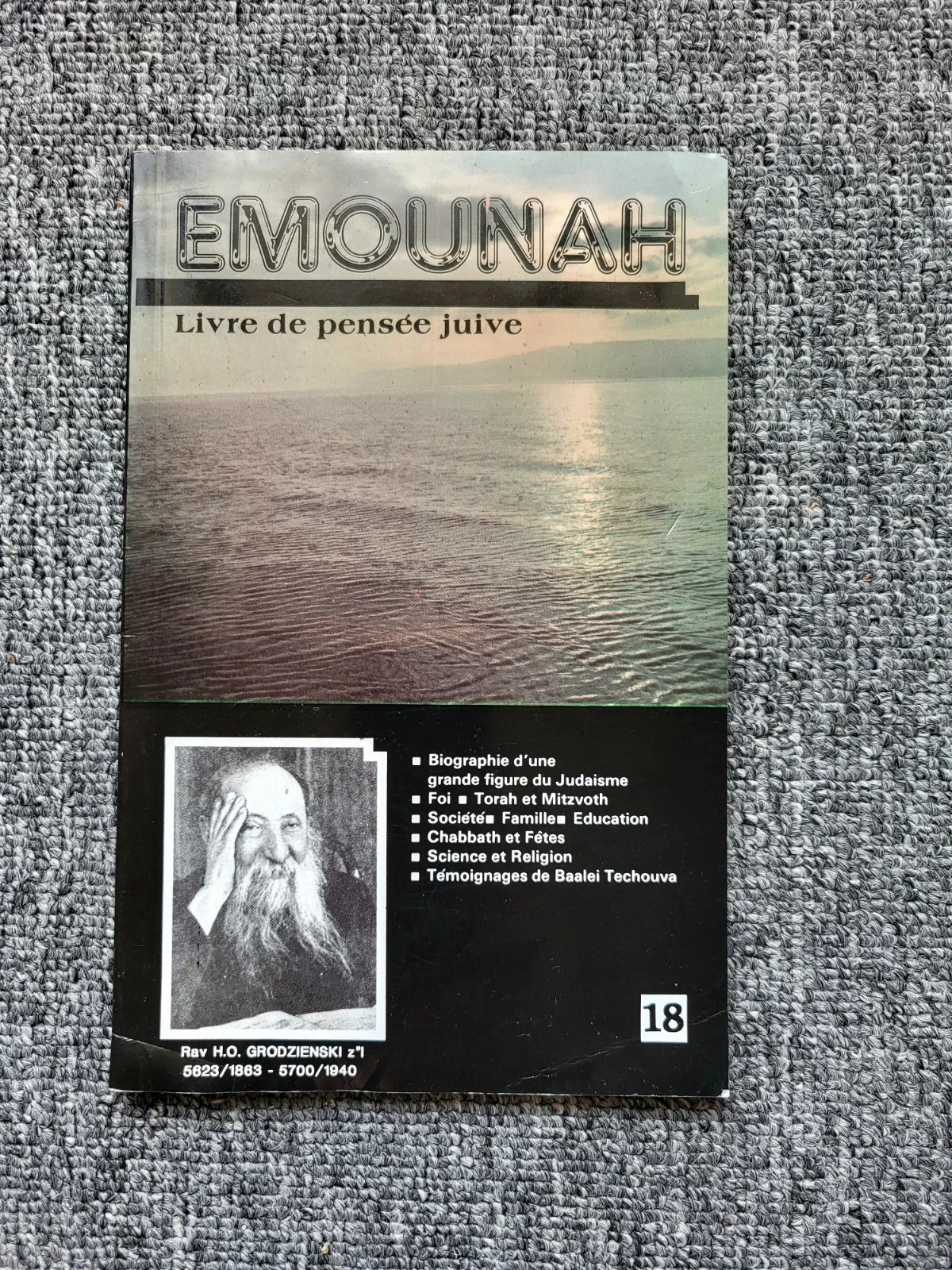 Livre Emounah n° 18 : Pensée juive, Torah, Judaïsme (Rav Grodzienski) - Rare